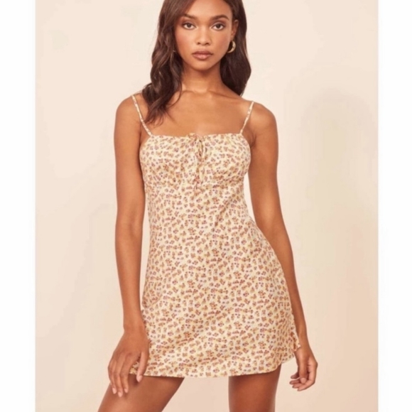 Reformation Dresses & Skirts - Reformation Rebekah Floral‎ Yellow Mini Dress